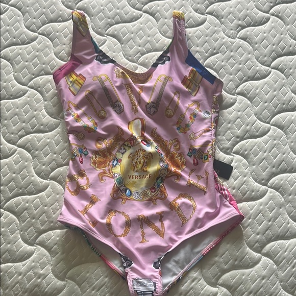 Versace Pink Graphic Swimsuit
